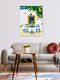 Mockup 'Greek Vacay For Two, Evil Eye Santorini Travel Summer, Eclectic Travel' – Wall Art by Uma Gokhale as Poster or Acrylic Glass Print