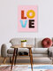 Mockup 'Whimsical LOVE Lettering Wall Art' – Wall Art by Ania Więcław as Poster or Acrylic Glass Print
