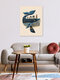 Mockup Wall art by Branka Kodžoman: playful village on a whale in the ocean.