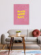 Mockup Wall art featuring hand lettering: simple yellow text conveying a positive message