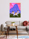 Mockup Wall art depicting a dreamy scene of women riding horses under a starry sky