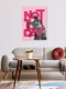 Mockup Wall art featuring a humorous tabby cat design with typographic quote.