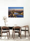 Mockup Michael Valjak, Frankfurt skyline in the evening - Germany, Europe