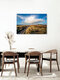 Mockup Photo art by Achim Thomae: View of Sylt's coastline, soft clouds above the sea.