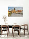 Mockup Photo art by Michael Valjak: picturesque view of Prague's Lesser Town by the Vltava River.