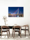 Mockup Photo art by Achim Thomae: illuminated Erasmus Bridge in Rotterdam at blue hour.