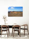 Mockup View of Timanfaya National Park with gentle volcanic landscapes and clouds in the sky.