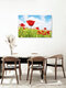 Mockup Photo art by Manuela Deigert: Red poppy field under a clear sky.