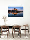 Mockup Fotokunst von Achim Thomae: Spiegelung des Albrechtsburgs in der Elbe während der blauen Stunde