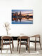 Mockup Fotokunst von Achim Thomae: Sonnenuntergang über der Skyline von Dresden