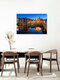 Mockup Photo art by Achim Thomae: historic architecture by the illuminated old harbour in Lüneburg.
