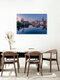 Mockup Photo art by Achim Thomae: city view of Lübeck at sunset featuring the Holstentor