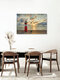 Mockup Photo art of a lighthouse in Westkapelle at sunset, soft colors in the sky.