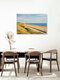 Mockup Blick über den Strand von Zoutelande mit sanften Dünen und ruhigem Meer