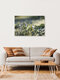 Mockup Gänseblümchen im ersten Sonnenlicht an einem Frostmorgen, Deutschland – Fotokunst von Nadja Jacke als Poster oder Acrylglasbild
