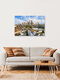 Mockup Photo art by Michael Valjak: Frankfurt in morning sun featuring skyscrapers