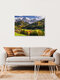 Mockup Gentle autumn colors in Funes Valley with mountains and a calm atmosphere.