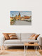 Mockup Photo art by Michael Valjak: picturesque view of Prague's Lesser Town by the Vltava River.