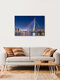 Mockup Photo art by Achim Thomae: illuminated Erasmus Bridge in Rotterdam at blue hour.