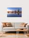 Mockup Photo art by Achim Thomae: Windmills at blue hour by the river