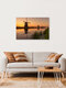 Mockup Sunrise over windmills in Holland, gentle colors and a calm atmosphere.
