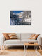Mockup Winter scene in the Bavarian Alps featuring snow-covered mountains and a calm river