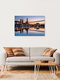 Mockup Fotokunst von Achim Thomae: Sonnenuntergang über der Skyline von Dresden
