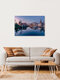 Mockup Photo art by Achim Thomae: city view of Lübeck at sunset featuring the Holstentor