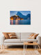Mockup Photo art by Martin Wasilewski: calm blue hour at Lake Traunsee with mountains in the background