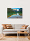 Mockup Fotokunst von Martin Wasilewski: Alpenglühen über dem Lago di Dobbiaco in Italien.