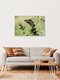 Mockup Butterfly resting on a thistle bloom, delicate wings in soft colors.