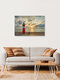Mockup Photo art of a lighthouse in Westkapelle at sunset, soft colors in the sky.