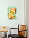Mockup Wall art by Uma Gokhale: playful illustration of a breakfast table with cheese