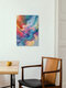 Mockup Wall art by Uma Gokhale: Abstract waves in vibrant colors with texture.