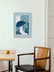 Mockup Wall art by Gal Pittel: calm depiction of a sea turtle swimming in water