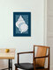 Mockup Wall art by Gal Pittel: abstract representation of the ocean in calming shades of blue and green