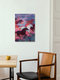 Mockup Wall art by Uma Gokhale: Abstract depiction of horses in soft burgundy hues.