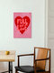 Mockup Wall art with hand lettering: heart and love in soft pink and red shades.