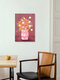 Mockup Wall art featuring a colorful vintage flower bouquet in an elegant vase.