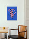 Mockup Wall art by Xenia Strohmeyer: cheerful dog in vibrant colors, perfect for a kids' room.
