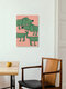 Mockup Illustration of a dachshund being hugged, friendly and playful.