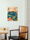 Mockup Wall art by Arty Guava: dreamy scene of a lily pond in warm colors