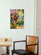 Mockup Wandbild von Arty Guava: verspielte Illustration eines bunten Blumenstraußes.