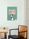 Mockup Wall art by Daniel Leo: funny llama in vibrant colors with a humorous quote