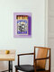 Mockup Wall art featuring a funny scene: a lighthouse and matches igniting a fire.