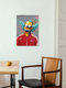 Mockup Wall art featuring a cheerful clown in vibrant colors, evoking joy.
