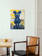 Mockup Wall art featuring a playful illustration of a Kaws-like character in yellow