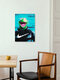 Mockup Wall art featuring a cheerful Kermit, conveying a sense of joy and lightness.