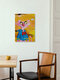 Mockup Funny illustration of a pink duck with a cheerful expression