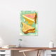 Mockup Wall art by Uma Gokhale: playful illustration of a breakfast table with cheese